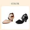 HROYL Women Modern Latin Dance Shoes For Girls Ladies Ballroom Party Waltz Leather Tango jazz Salsa Dance Shoes High Heels 5/6cm 2