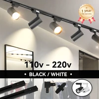 LED Track Light Spot Ceiling Lamp 220V Set Rail Spotlight COB Led Rail Lighting Home Decor Bedroom kitchen Ceiling Light Fixture 1