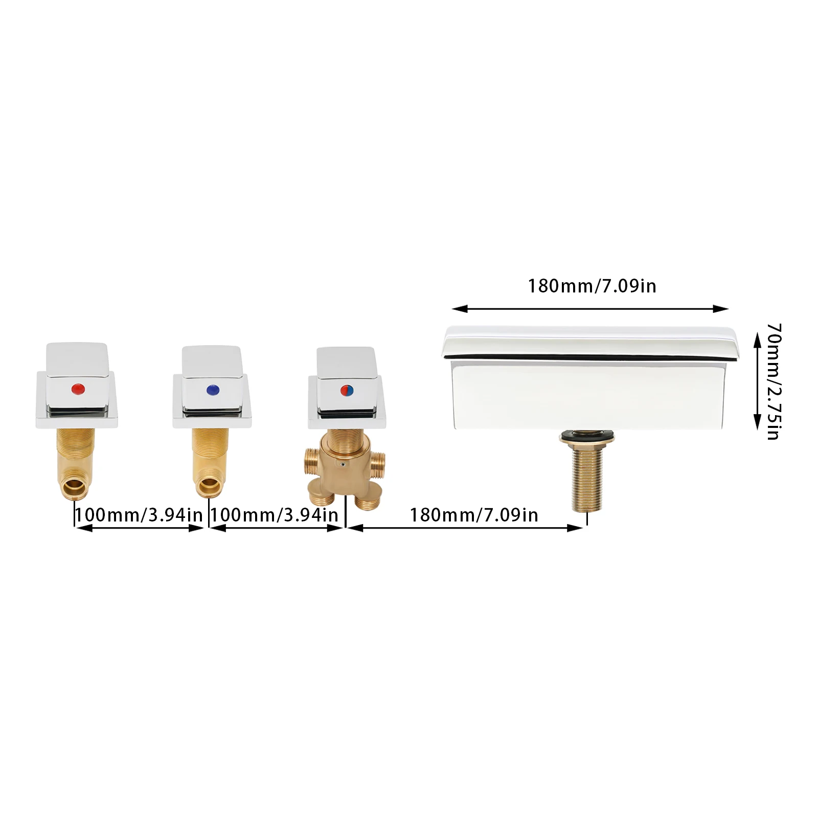 Moderne Praktische Badkuip Tapset Badkuipen Kraan Kit Waterval Kraan Regendouche Handdouche Set Badkamer Douchekraan 1/2''