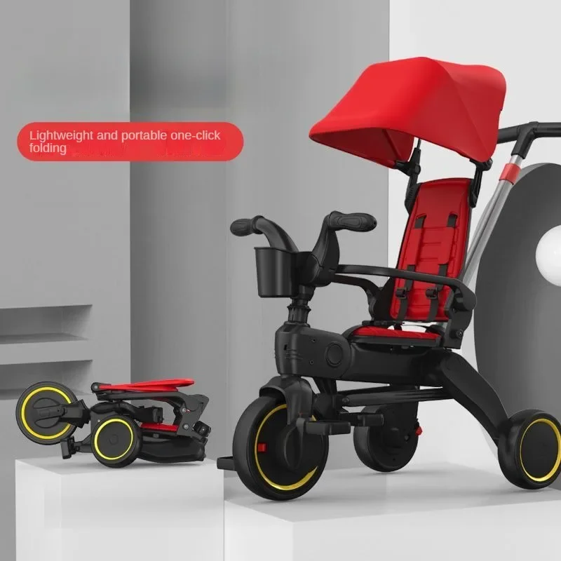 New Baby Stroller Lightweight Folding Children's Tricycle Two-way Seat Multifunctional Children's Pedal Car Baby Riding Toy