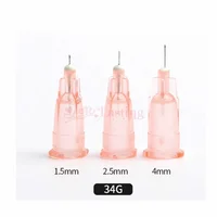 100PCS/Box 34G 1.5mm 2.5mm 4mm 8mm Tattoo Needle Transparent Syringe Injection Painless Needle Small Teeth Irrigator Part 2