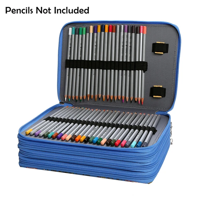 Colored Pencil Case- 200 Slots Pencil Holder Pen Bag Large Capacity Pencil  Organizer with Handle Strap Handy Colored Pencil Box - AliExpress