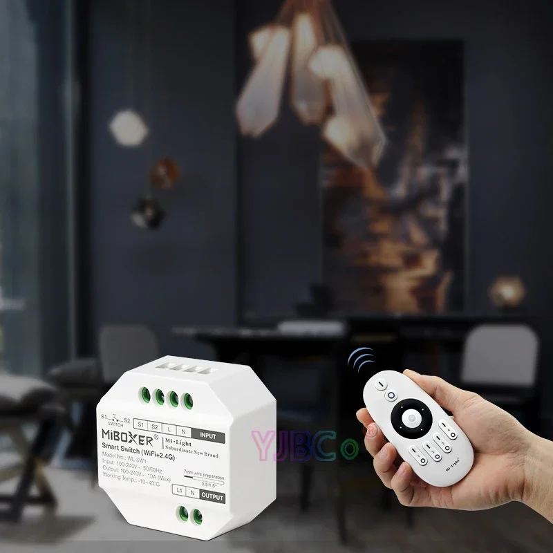 Miboxer 2.4G WiFi Smart Switch on and off led light dimmer voice Alexa, Google Assistant/Tuya app control electrical equipment