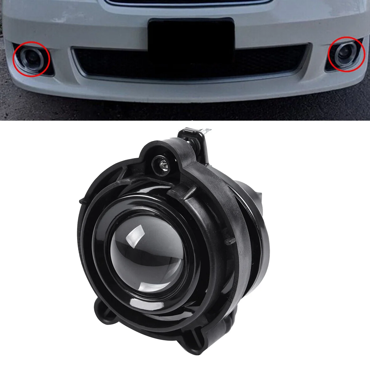 1x Projector Fog Light Replacement Lamp For Buick, Cadillac, GMC, Impala, Camaro – H11 Halogen, 12V, 55W, Clear Lens