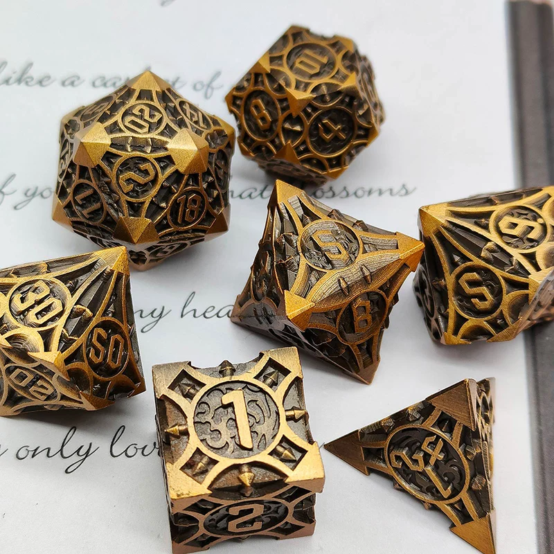 Metal Dice Set DND 7pcs set for Dungeon and Dragon