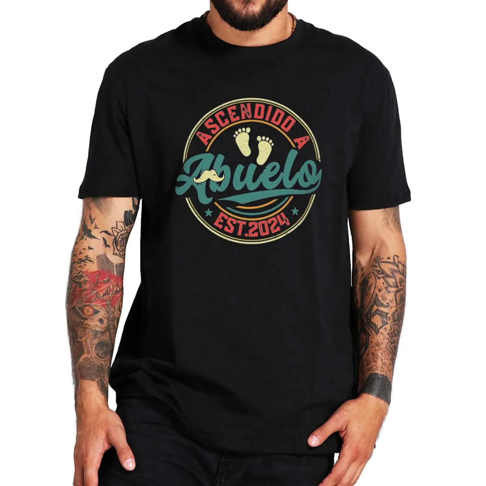 

Future Grandpa 2024 T Shirt Retro French Text Announcing Grandparents Gift Tshirt 100% Cotton Soft Unisex T-shirt EU Size