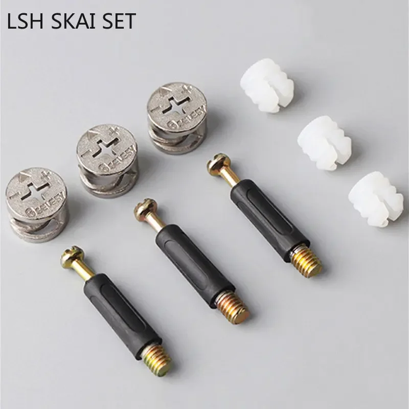 20PCS Three In One Screw Furniture Connector Minifix Screws Fittings Connecting Fixer Eccentric Wheel Bolt Nut Fastening