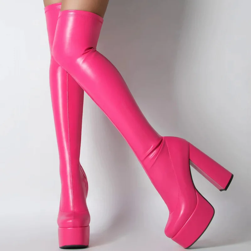 

Anime Oshi No Ko Hoshino Ai Cosplay Super High Heel Boots For Women Over Knee PU Leather Long Boots Stage Performance Sexy Shoes