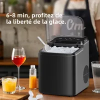 Machine à glaçons entièrement automatique avec écran tactile, capacité de stockage de 500g, fabrication rapide de glaçons, machine à glaçons portable pour la maison/le camping 3