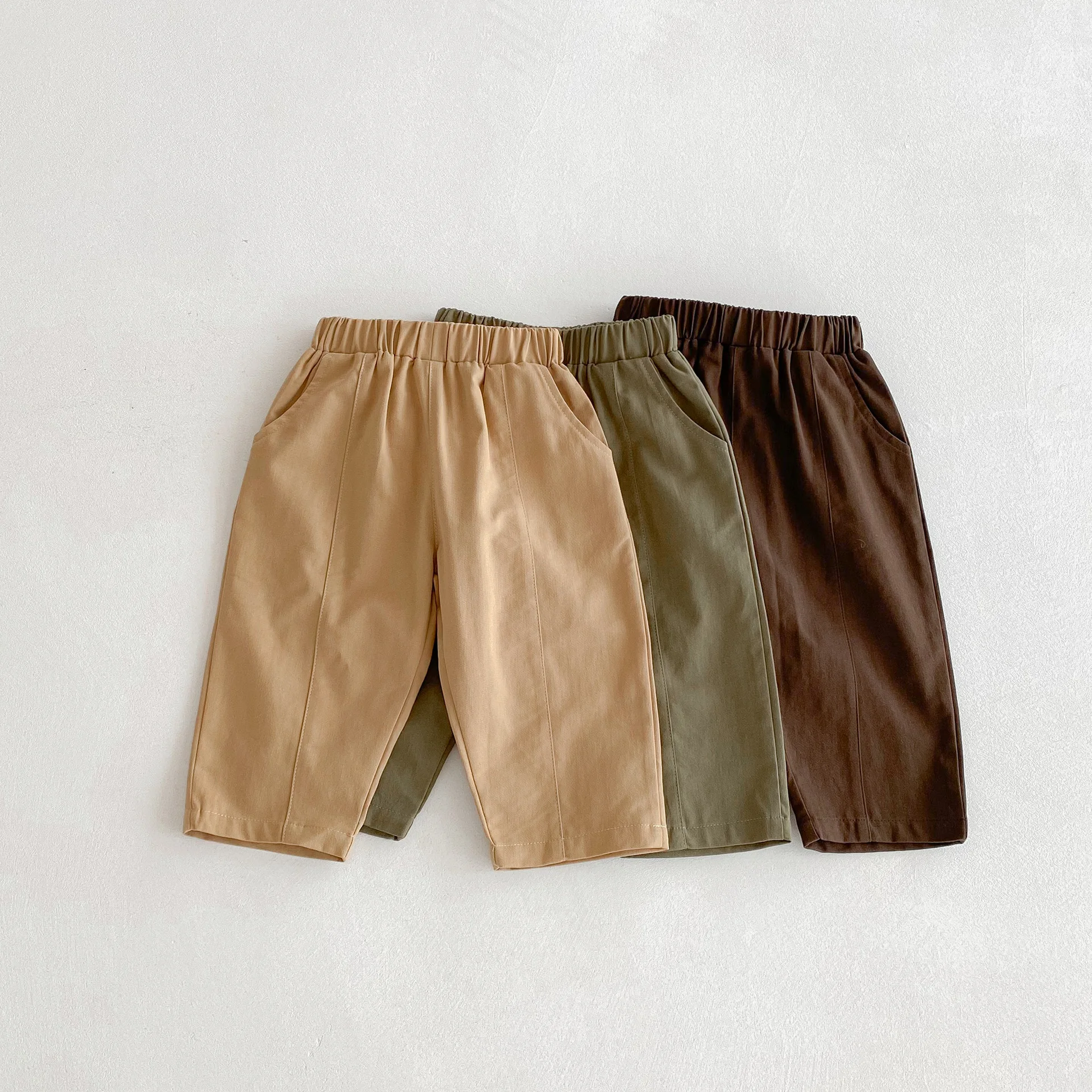 سراويل هاريم مطوية للأطفال لفصلي الربيع والخريف، للأولاد والبنات من عمر 1-6 سنوات، بنطلون كاجوال بلون سادة قابل للطي، ملابس أطفال كورية 2026