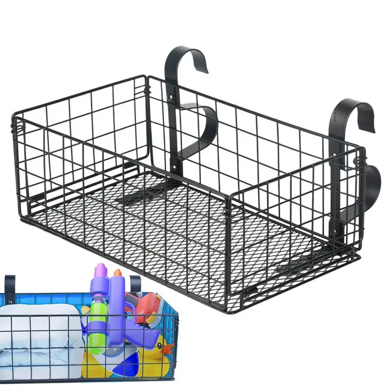 

Poolside Storage Basket Toys contianer Poolside Organizer Beverages holder Basket for Towels Outdoor Swimming Pool accessories