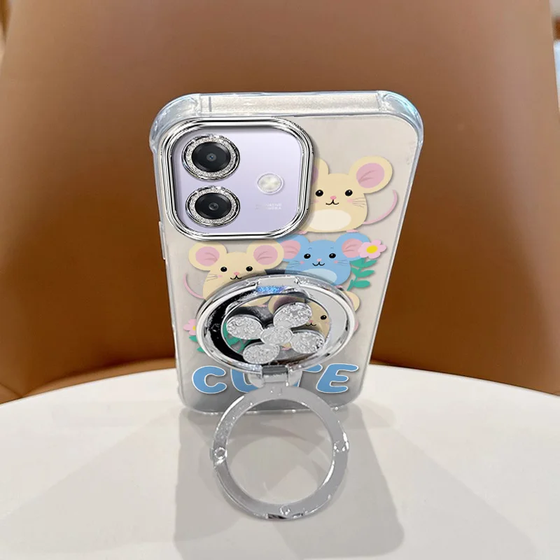Cute Mouse Phone Case Set with Lanyard and Stand - 3 Piece Bundle
