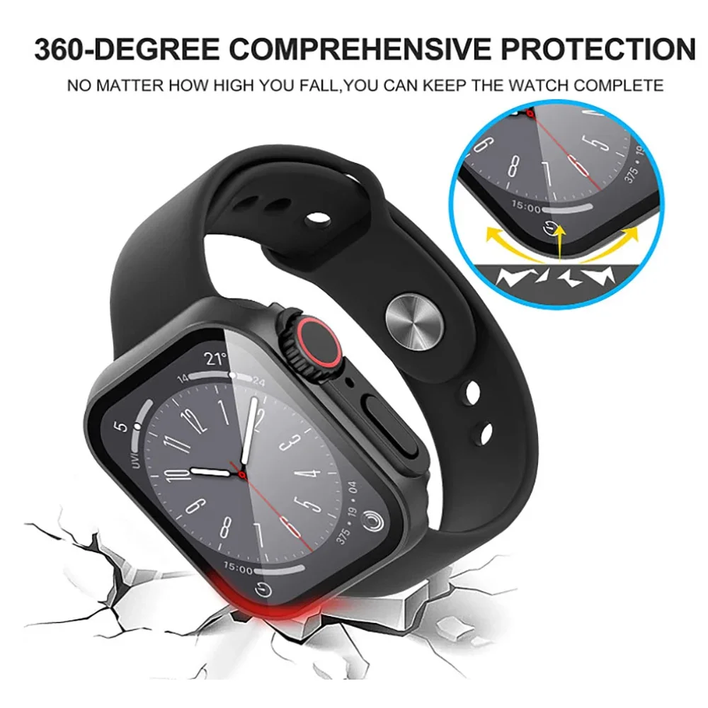 Premium Glass & Protective Case for Apple Watch - Ultra-Durable Bumper & Screen Protector Cover