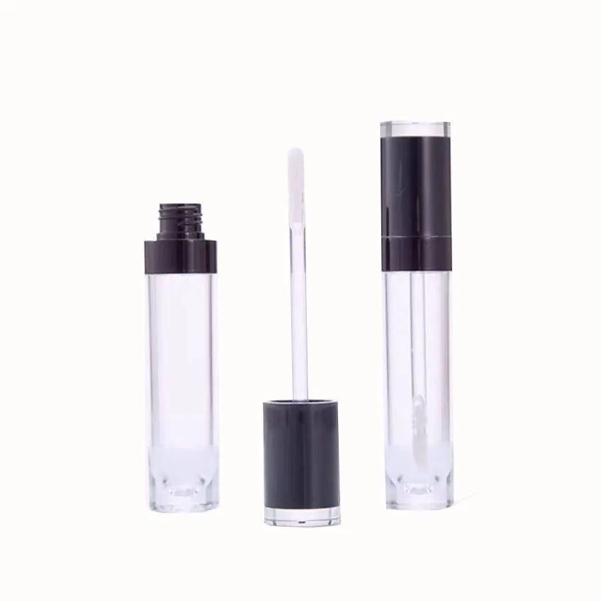 

Empty 8ml Simple Round Lip Gloss Tube with Black cap 36pcs