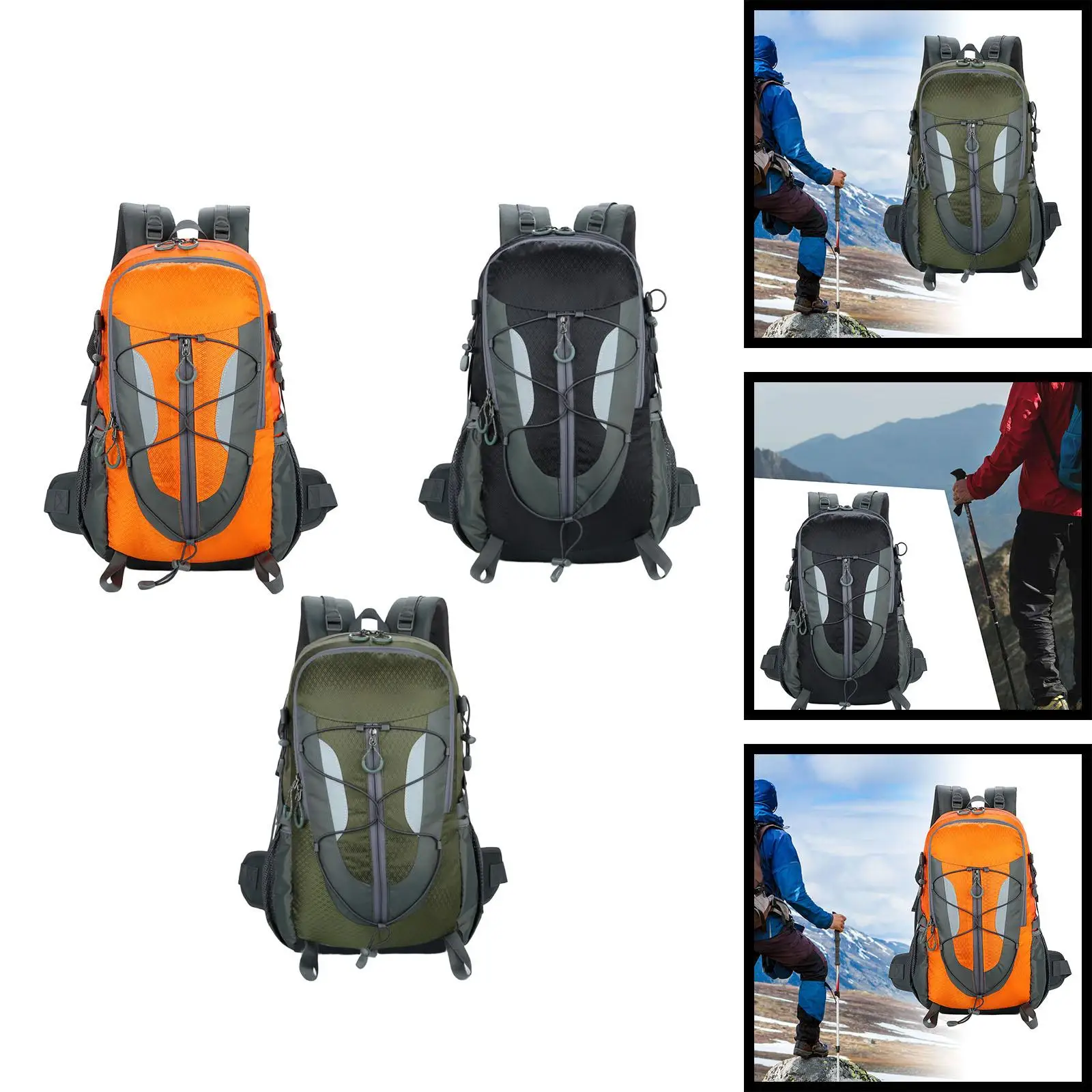 Hiking Backpack Camping Rucksack Travel Backpack Adjustable Outdoor Daypack 30L for Running Climbing Survival Mountaineering