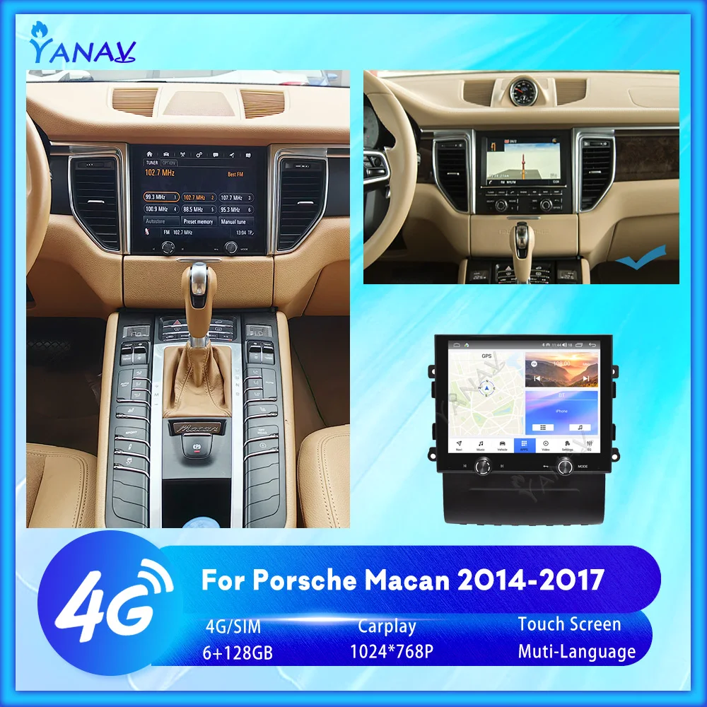 포르쉐 마칸용 안드로이드 자동차 라디오, 2014 2017 GPS 내비게이션, 멀티미디어 자동차 오디오 비디오 카플레이, DSP 헤드 유닛, 128GB