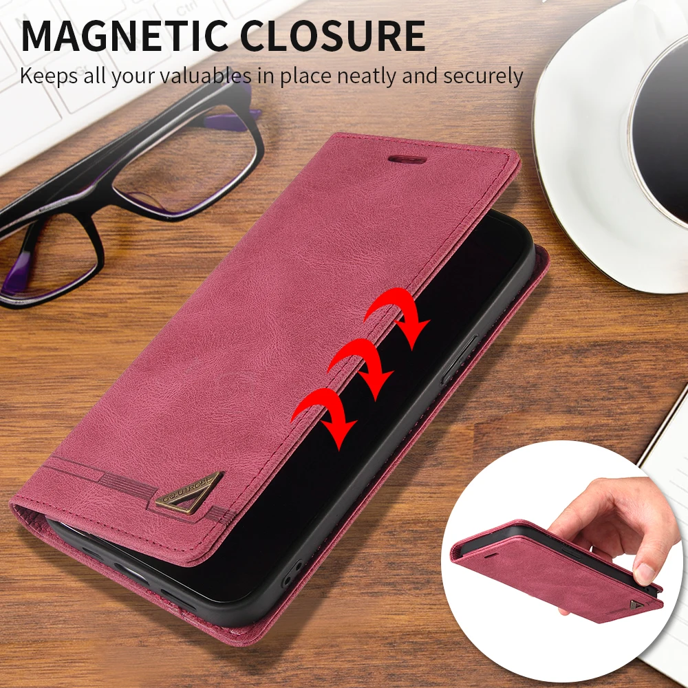 Premium Wallet RFID Blocking Magnetic Flip Leather Case