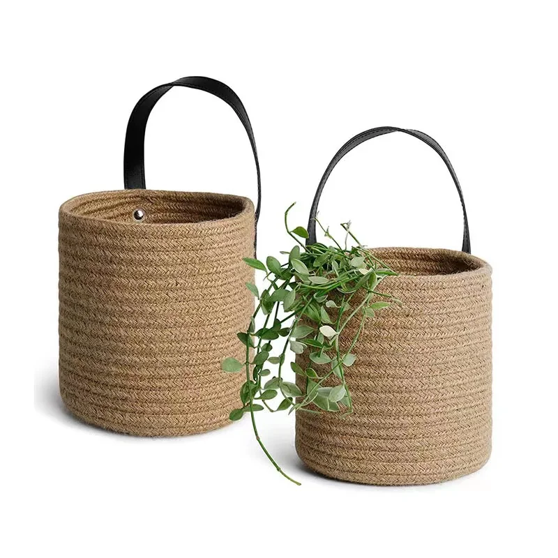Cotton Rope Storage Basket Hanging Basket Plants Wall Basket Wall