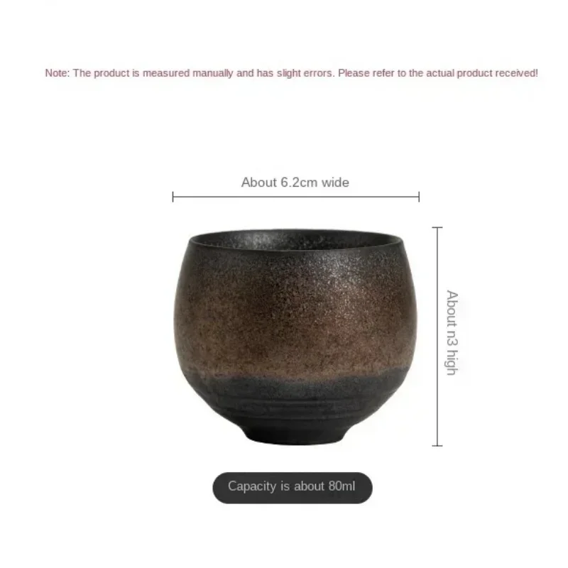 Japanese Style Handmade Stoneware Tea Cup Kung Fu Tea Set Tea Cup Small Single Cup Ancient Style Quiet Road Cup Bowl Teacup