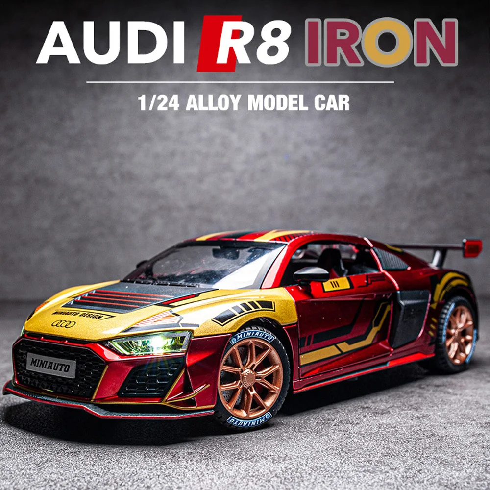1/24 Audi R8 Track Edition Sports Car Lega Acusto-Optic Model Doors Open Collecties Boy Best Gift Furniture For Display