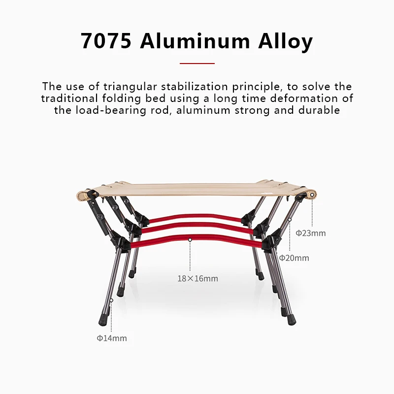 Portable Ultralight Folding Bed Outdoor Travel High And Low Dual-use Tent Hiking Lightweight Sleeping folding bed chair