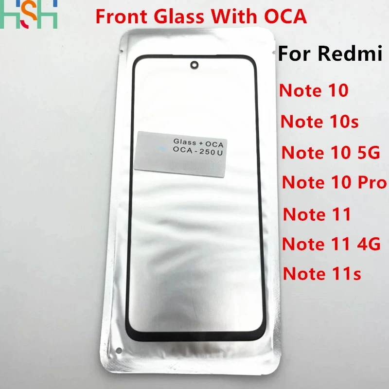 Front Outer GLASS OCA LCD Lens For Xiaomi Redmi Note 11 11s 10s