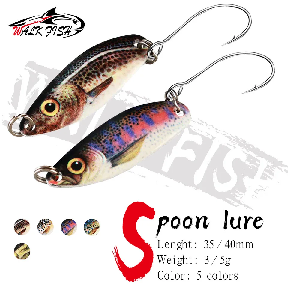 

WALK FISH 5PCS 3g 5g Metal Spinner Lure Spoon Wobblers Fishing Tackle Crankabait Swimbait Hard Bait Pesca Spinners Spoon Jigging