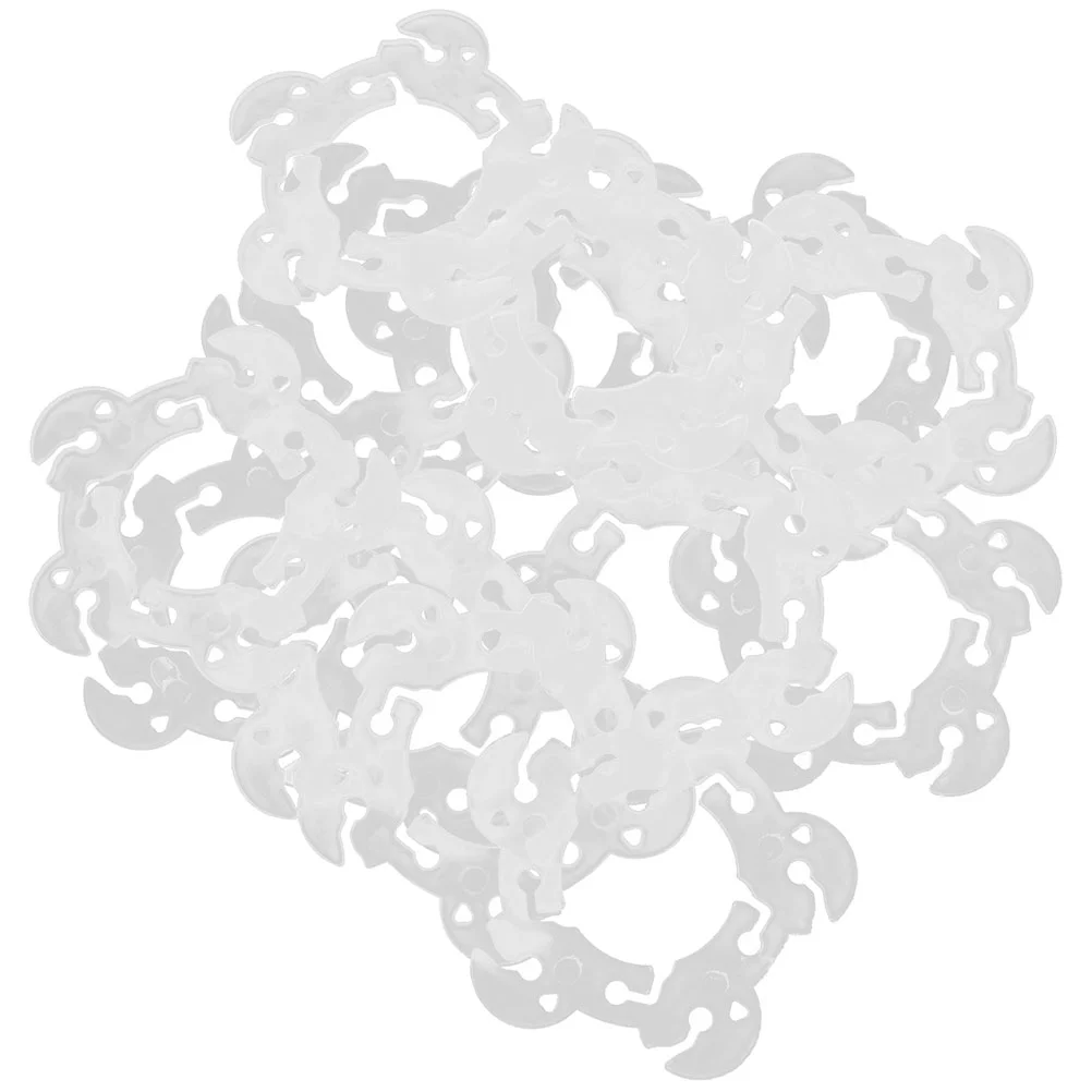 

50 Pcs Rings Fixing Buckle for Balloons Connector Clip Decorate Plastic Clips White Holder