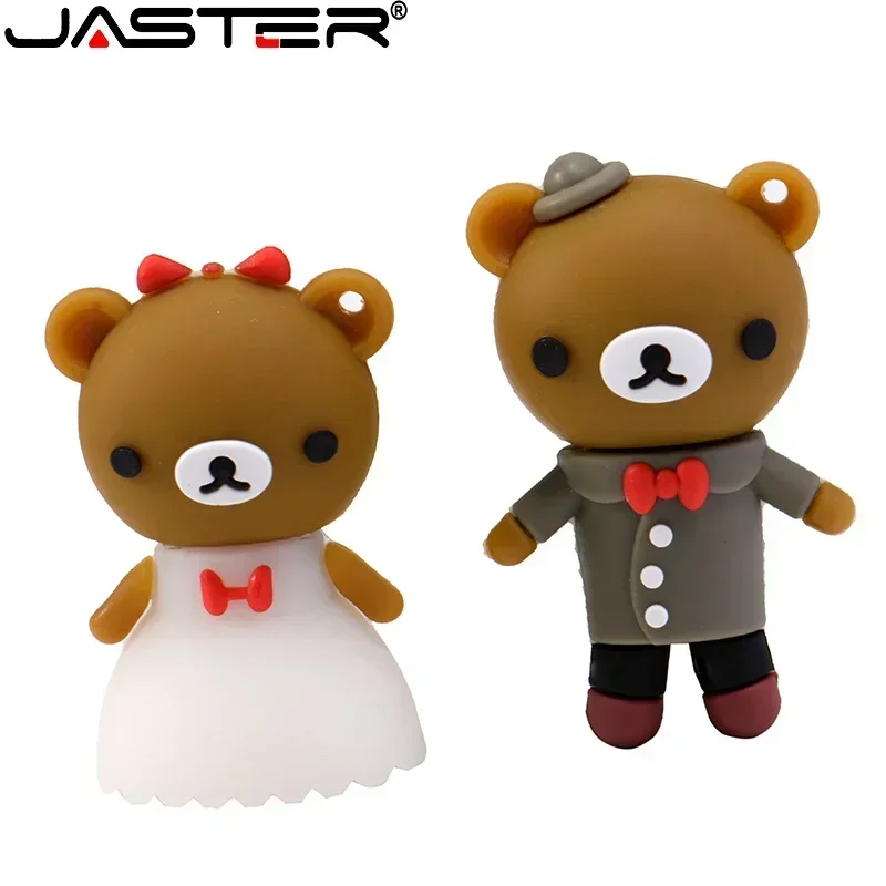 USB Flash Drive Flash Drive JASTER Cartoon Animal USB Flash Drive 4GB 16GB 32GB 64GB High speed U Stick 2.0 Wedding Holiday Gift Pendrive With Key Chain