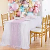 Glitter Iridescent Table Runner Holographic Mermaid Tail Scale Sequin 탁자 깃발  for Wedding Birthday Party Christmas Decoration 2