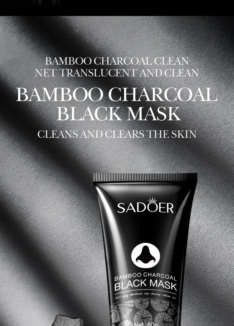 Description Picture 5 of itemBlackhead Remover Mask Bamboo Charcoal Shrink Pores Acne Black Head Removal Cream Nose Cleansing Black Peel Off Masks Skin Care