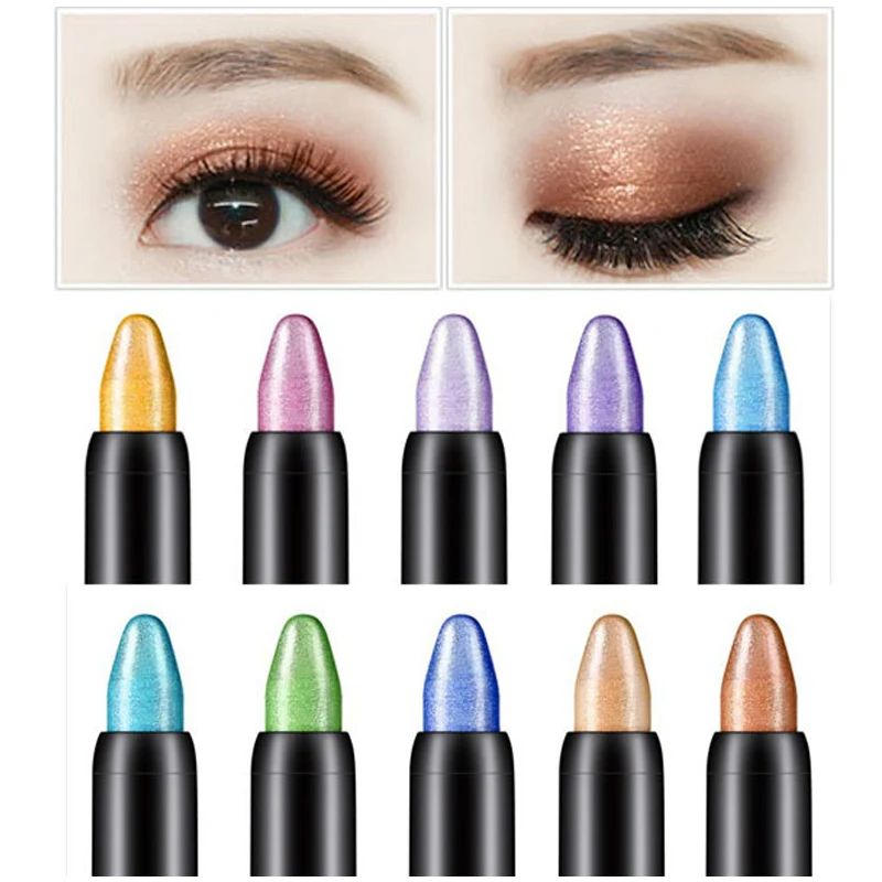 Waterproof Pearlescent Eyeshadow Pencil Stick 15 Colori Lasting Glitter Shimmer Eye Shadow Pen Eyeliner Stick Eyes Makeup Tools