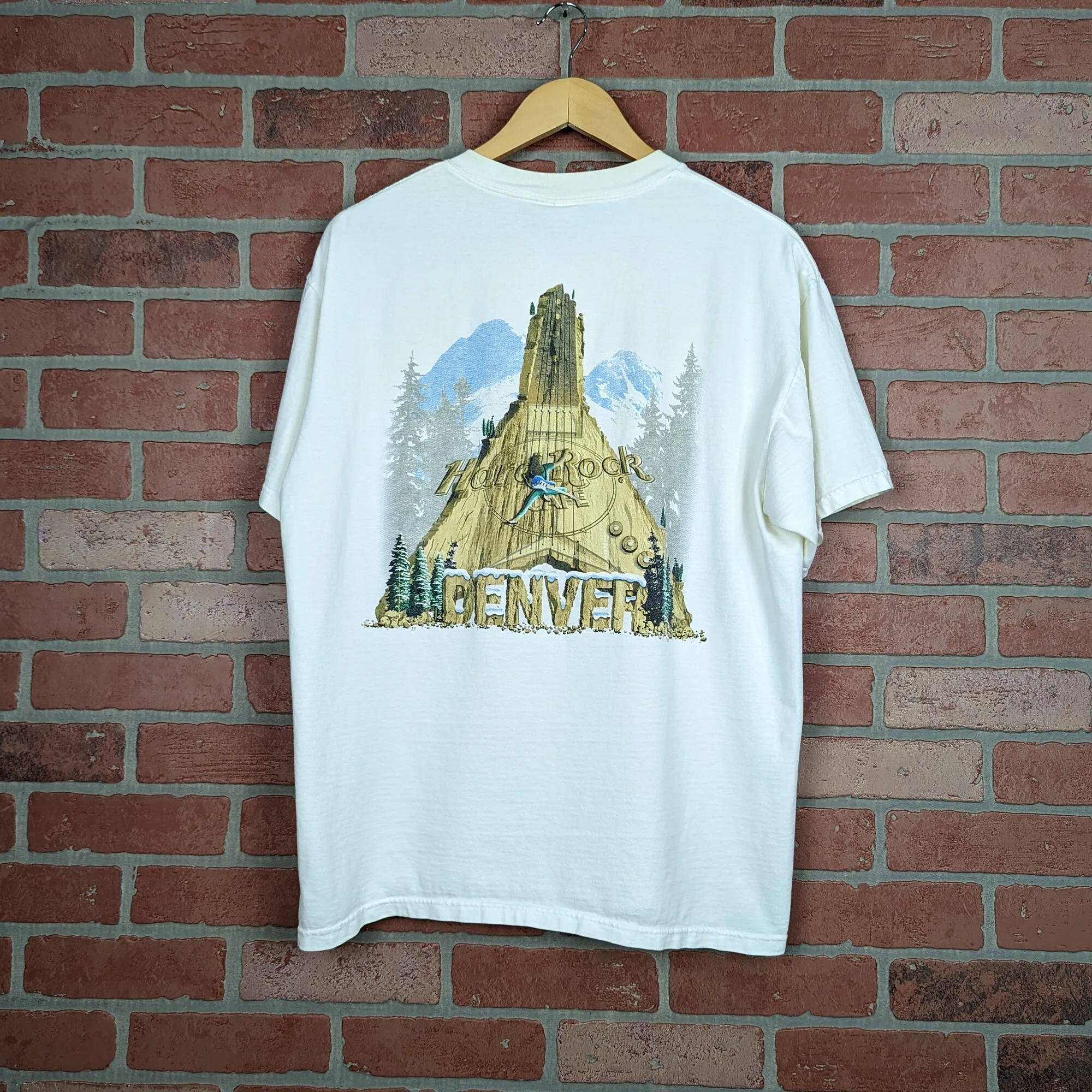 Vintage Anni '90 Double Sided Hard Rock Denver Colorado Original Cafe T Shirt Large