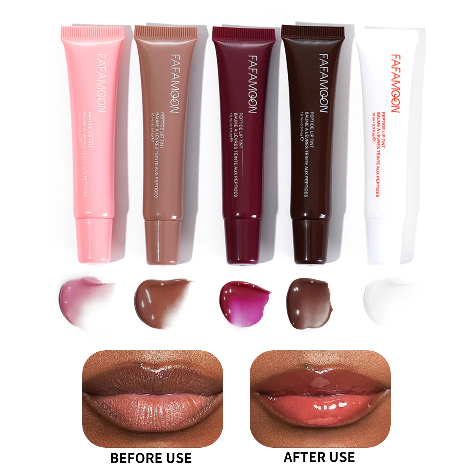 Lip Makeup Moisturizing Mirror Water Light Lip Gloss Nude Brown Lip Oil Plumping Liquid Lipstick Transparent Cosmetics