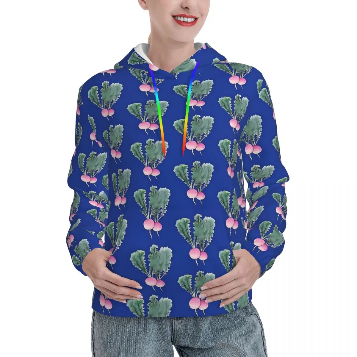 

Radishes Print Casual Hoodies Woman Turnips Bio Harajuku Hoodie Winter Street Fashion Hooded Sweatshirts Oversized Clothing