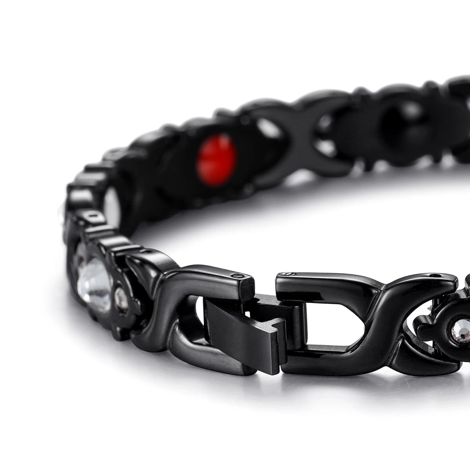 Welmag Rhinrstones Anklets For Women Stainless Steel Bracelet Women Healing Magnetic Blood Circulation Leg Bracelet Women