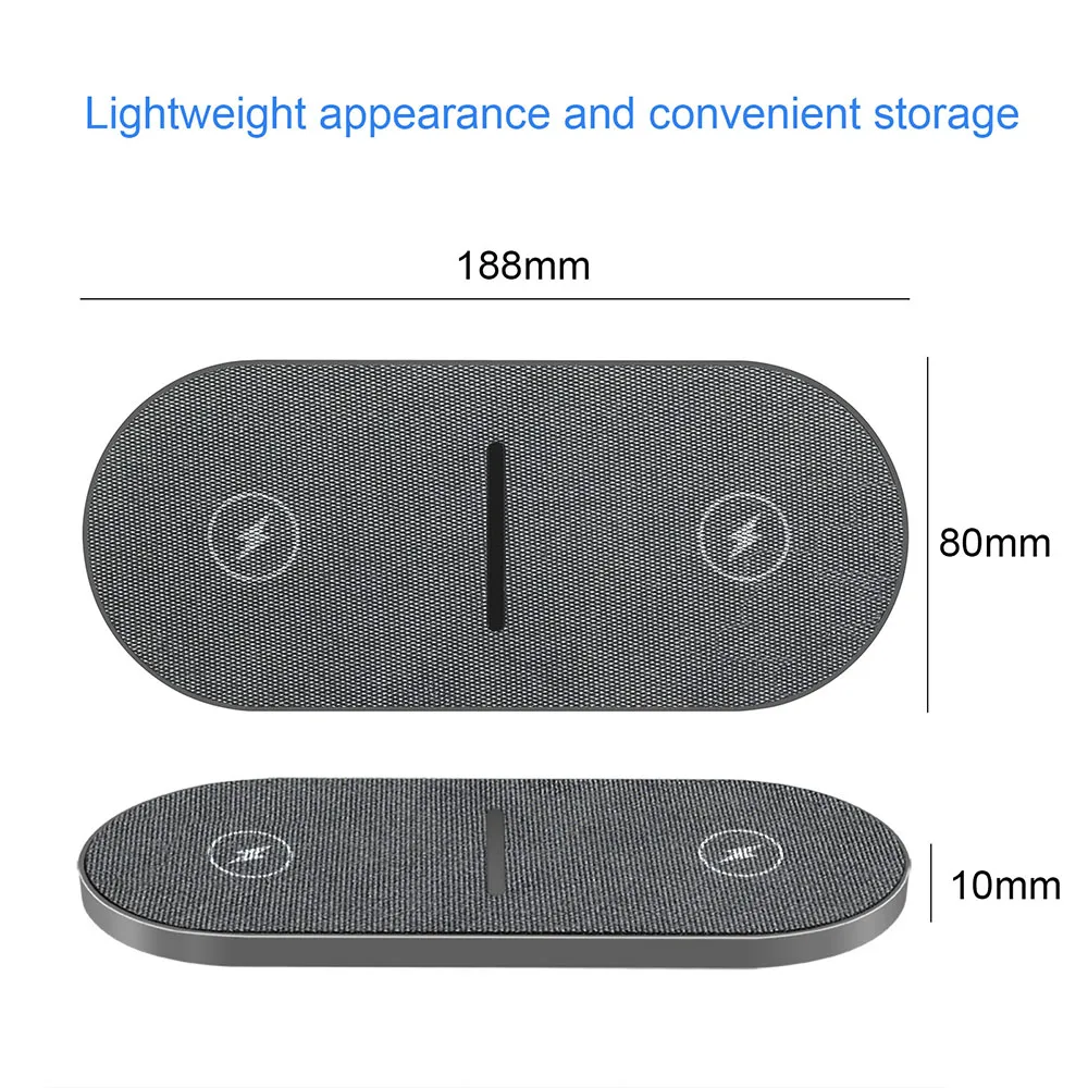 Fast Dual 2in1 Wireless Charger Pad for Airpods Pro for iPhone 8 X XR XS 11 12 13 Max Samsung S21 S20 S10 QI Induction Charging wireless car charger