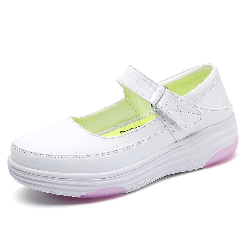 nurse shoes women's soft-soled breathable thick-soled non-slip flat white hollow-out medical shoes 2