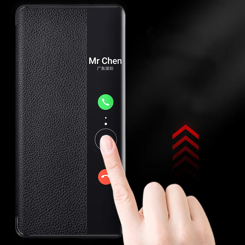 Elegant Leather Flip Case with Full Coverage Window View