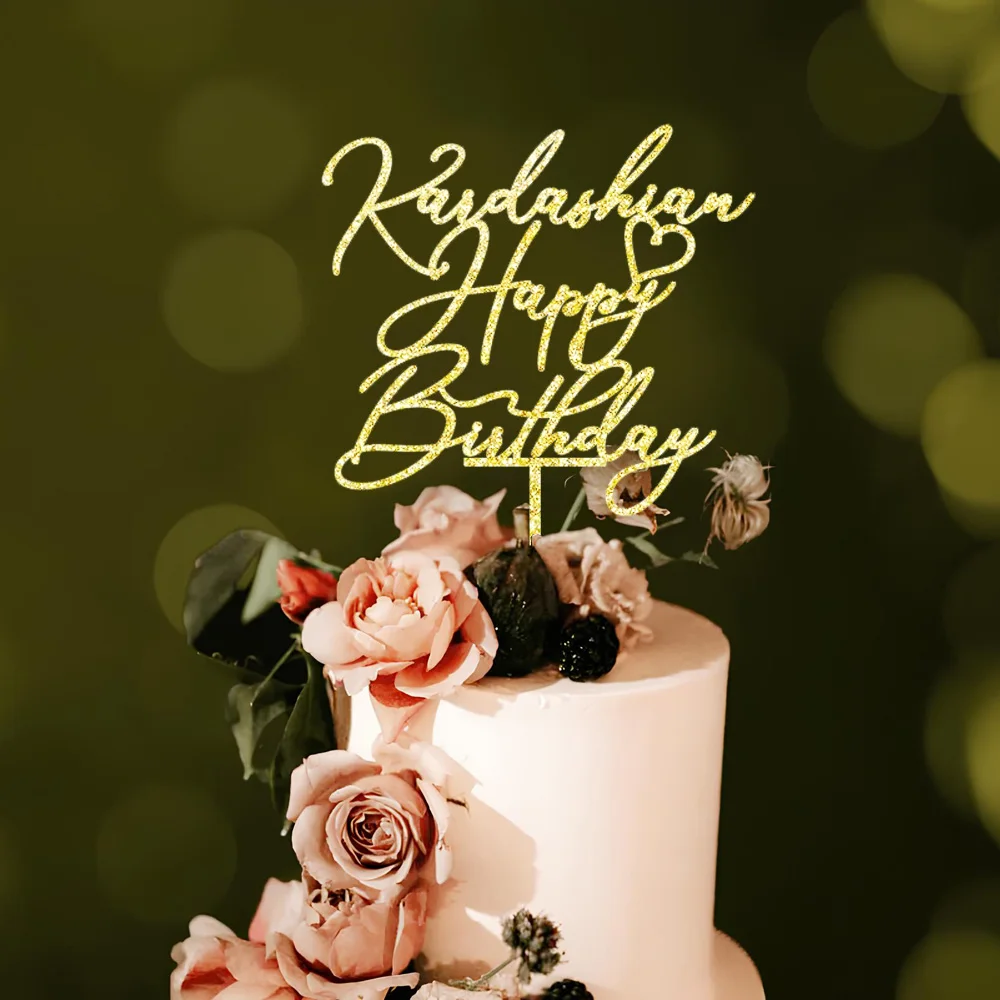 Acrylic Cake Topper Personalized Name Wooden Cake Topper Happy Birthday cake topper cake toppers