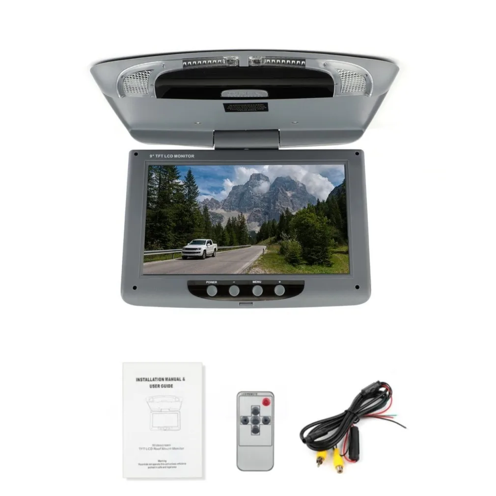 

9 inch 800*480 Screen Car Roof Mount LCD Color Monitor Flip Down Screen Overhead Multimedia Video Ceiling Roof mount Display