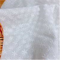 Embroidery Lace 100% Cotton Fabric Water Soluble Hollow Flower Sewing For Girl Dress Garment DIY Curtain Scarf Material 5