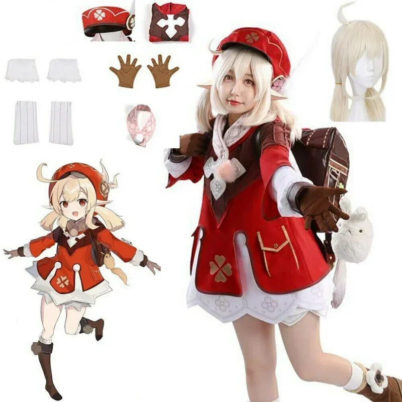 

Game Genshin Impact Klee Cosplay Costume Anime Figure Halloween Costumes for Women Uniform Cute Loli Party Outfit Suit Costumes