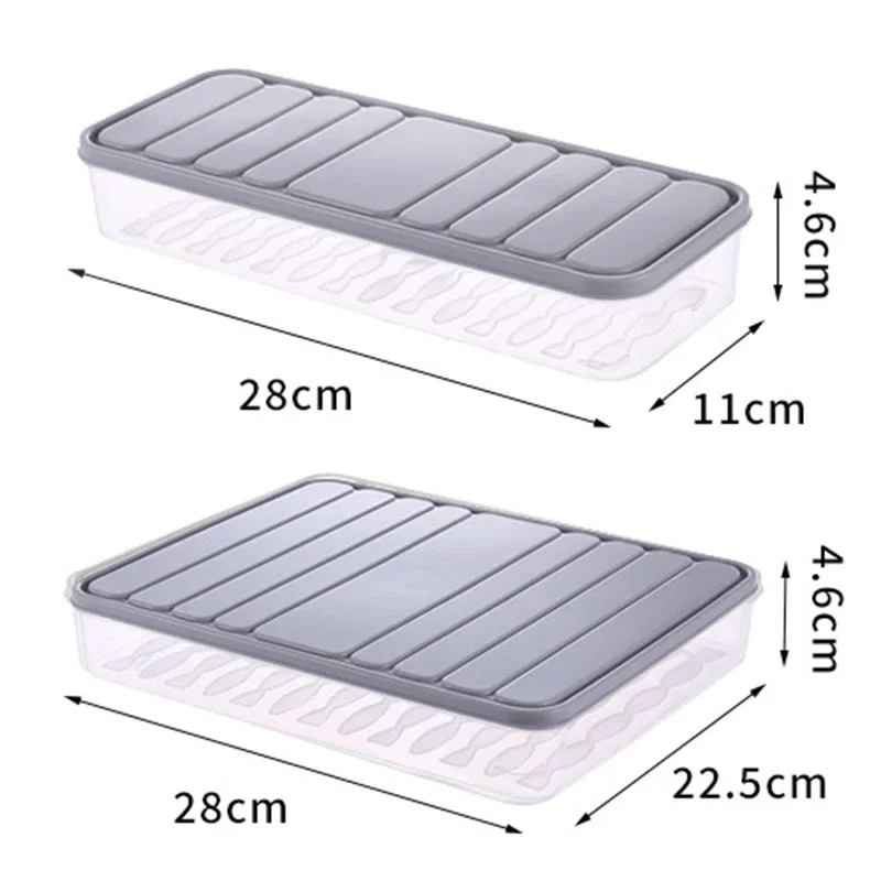 Freezer Dumpling Box Food Storage Container Stackable Food Saver Box with Lid Square Plastic Single-layer Sealed Transparent Box 3