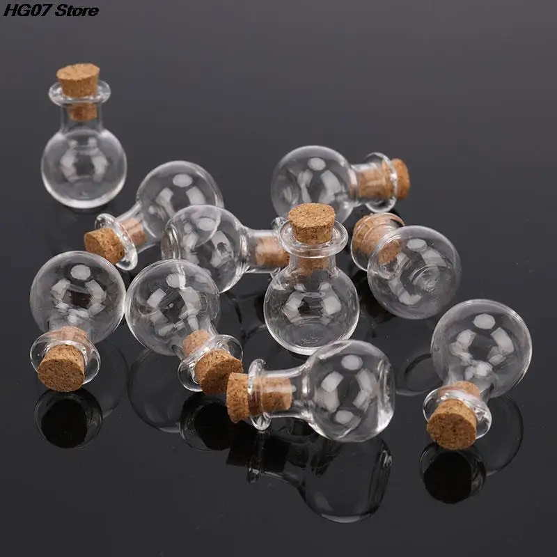 Mini Glass Bottles 10 Pcs Glass Bottles Miniature Potion Bottle Mini Cork Glass Vials Wedding DIY Mini Drift Bottle Wishing Perfume