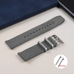 Premium Nylon Canvas Waterproof Watch Strap - Soft, Sporty & Durable Bracelet for 22mm (Grey)