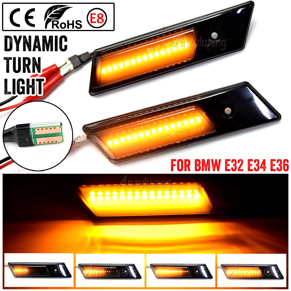 

Dynamic Fender Turn signal For BMW E30 E32 E34 E36 Led Light Side Marker Lamp 1990-1996 M3 M5 3 5 7 SERIES