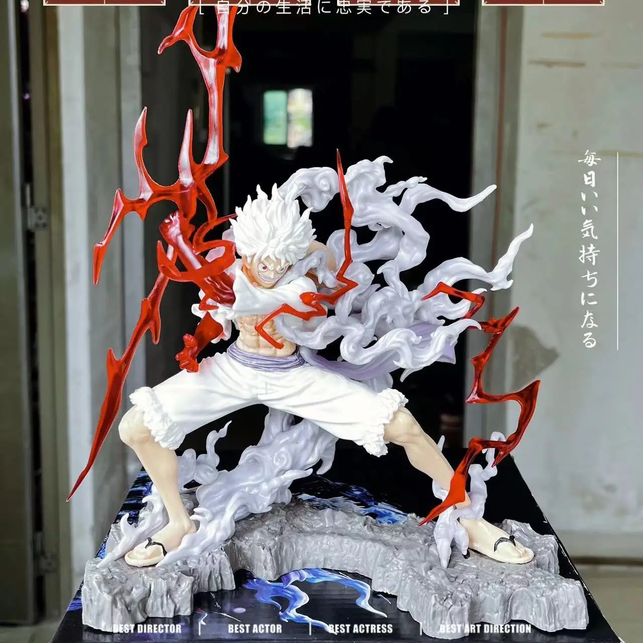 Nuova Figura Anime A Pezzied Fifth-Gear Luffys Nika Tre Lame Sa-Massimo Manga Anime Statue Action Collection Modello Pendente