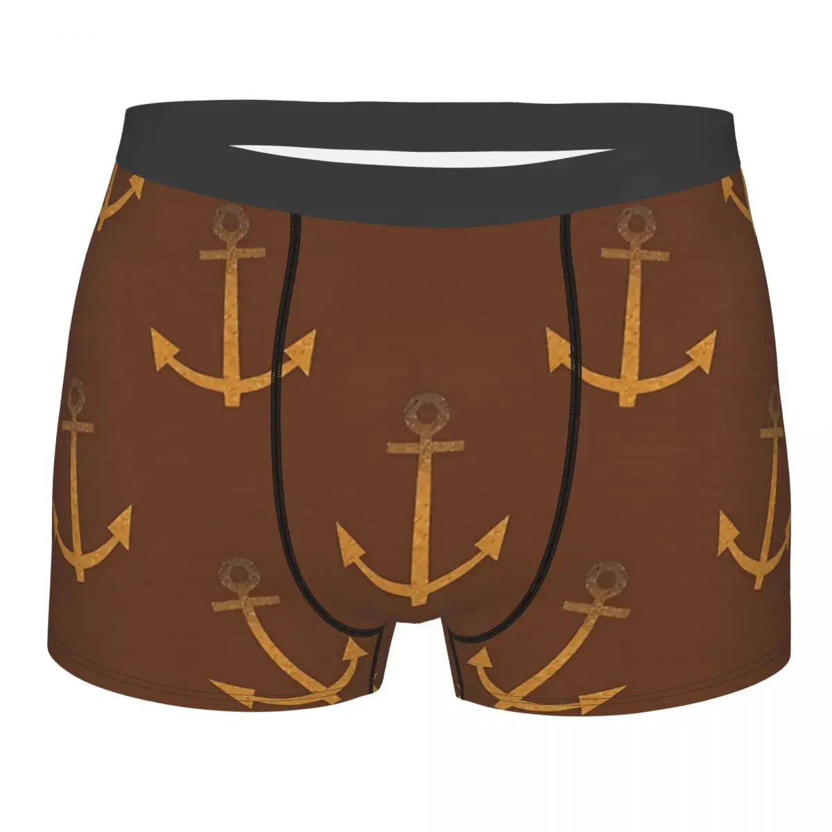 

VINTAGE NAUTICAL ANCHOR PATTERN Man's Boxer Briefs Underpants Navigation Highly Breathable Top Quality Sexy Shorts Gift Idea