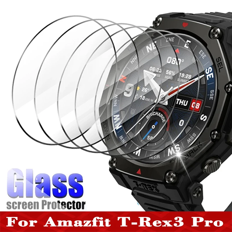 Amazfit T-Rex 3 용 강화 유리 보호 필름 Amazfit T-Rex 3 Pro 48mm 용 화면 보호 필름 안티 스크래치 투명 필름